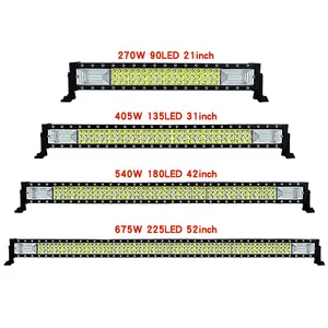 21 אינץ 31 אינץ 42 אינץ 52 אינץ led אור בר offroad אור בר 270w 405w 540w 675w ערפל מנורת ענבר לבן עבודת אור למשאית