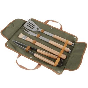 Bolsa de herramientas para barbacoa al aire libre, bolsa portátil de acero inoxidable para cubiertos de barbacoa, bolsa de accesorios personalizable para picnic y barbacoa. - Product Image 1