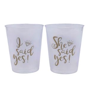 Vasos de Plástico Duro Irrompibles para Brindis de Invitados de Boda, Vasos Personalizados para Recuerdos de Fiesta de Compromiso - Product Image 3