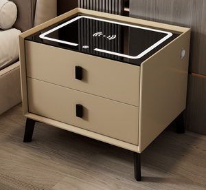 Đồ nội thất đơn giản bằng gỗ nguyên khối, bàn đầu giường thông minh bán buôn giá rẻ, đồ nội thất phòng ngủ, ngăn kéo lưu trữ, bàn cạnh giường thông minh - Product Image 3