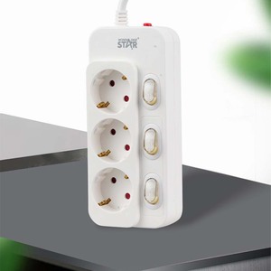 Regleta de Enchufes Winning Star, 3 Tomas, Cable de 2 Metros, Estándar CE, Enchufe Europeo, Protección de Seguridad - Product Image 3