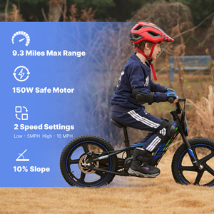 Vélo électrique pour enfants 150W, pneus gonflables de 12 pouces, 2 vitesses, vitesse maximale de 10 MPH, accélérateur rotatif, vélo électrique tout-terrain pour enfants - Product Image 5