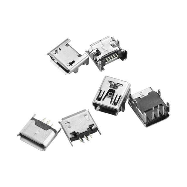 Micro Usb Type B Female Connector 5 Pin Surface Mount Rectangular Connector For Pcbs