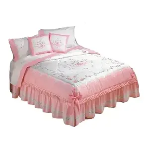 Juego de Edredón King Size Primavera con 3 Cojines, Estilo Princesa Floral, Ropa de Cama de Algodón para el Hogar - Product Image 4