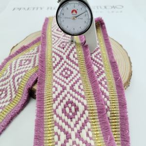 도매 보헤미안 리본 기하학적 자카드 리본 술 의류 액세서리 신발 뱀파이어 스트랩 벨트 - Product Image 5