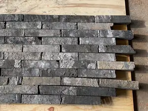 SHIHUI High Quality Clay Grey Square Brick Mosaics Reclaimed Hand Made Variability Textured Culture Exterior Wall Background