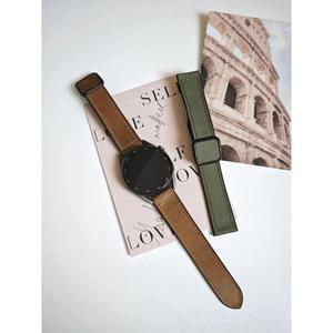 Nouveau bracelet de montre en cuir et silicone pour Samsung Watch4 Huawei GT5 Xiaomi Band 9pro 18mm 20mm 22mm Boucle magnétique carrée - Product Image 2