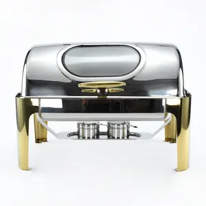 Various luxury Metal chafing dish China party food warmer gold catering serving dish buffet food display stand