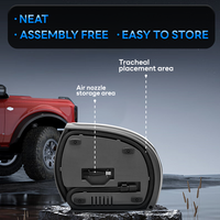 Compresseur d'air portable 12V DC pour voiture, gonfleur de pneus, lumière d'urgence, jauge 150 psi, 5 LED, design compact ABS, certifié CE, garantie 2 ans