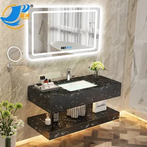 Lanjia AZ001-80 mobiletto del bagno in marmo vaniti lavabo rettangolare a doppio foro bagno vanità classiche lavabo in pietra