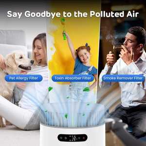 เครื่องฟอกอากาศสำหรับสัตว์เลี้ยงในบ้าน พร้อมแผ่นกรอง H13 HEPA กำจัดกลิ่นขนแมวและสุนัข ทำความสะอาดบ้าน เสียงเบา ควบคุมผ่านแอพ รับผลิตแบรนด์ส่วนตัว - Product Image 5