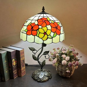 Lámpara de Mesa LED Flexible Moderna y Tradicional Europea LongHuiJing, Pantalla de Vidrio Tintado, Base para Bombilla E27, para Dormitorios - Product Image 2
