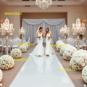 Tapis miroir <span class=keywords><strong>blanc</strong></span> et <span class=keywords><strong>bleu</strong></span> pour mariage, banquet, scène de fête, <span class=keywords><strong>fond</strong></span> de scène, tapis miroir épaissi à haute luminosité - Product Image 3