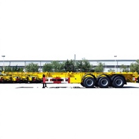 Semi-remorque en acier à châssis extensible 2 essieux de 40 pieds avec suspension pneumatique et capacité de charge de 60 tonnes, fabriquée en Chine, à vendre