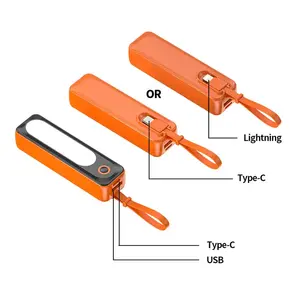 Với sạc cáp 5000mAh sạc điện thoại di động ngân hàng điện cầm tay trường hợp cho chiếu sáng và Android