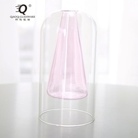 Vas Meja Dinding Ganda Elegan Grosir, Vas Mewah Transparan Berwarna-warni, Diffuser Aromaterapi, Dekorasi Rumah, Vas Modern