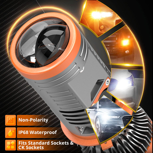 AKE H4 Mini Bi proyector LED 200W 20000LM Super brillante alto haz bajo coche Led faros proyector bombillas Mini proyecto <span class=keywords><strong>facturado</strong></span> H4 - Product Image 5
