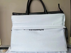 ถุงผ้าฝ้ายรีไซเคิลพิมพ์โลโก้ขนาด 40*50 ซม. พร้อมเชือกผูกสองเส้น สำหรับใส่กระเป๋าถือหรูหรา ใช้ซ้ำได้ สำหรับจัดเก็บถุงน่อง - Product Image 4
