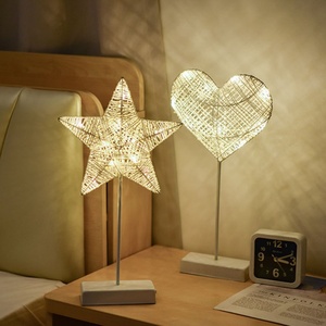 LED Girly-Style Decorative Lights Heart-Shaped <b>Mini</b> <b>Table</b> Lamp DIY Starry Night Light Room Holiday Accent Lighting - Product Image 3