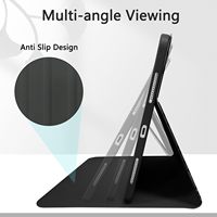 Coque noire antichoc antidérapante à imprimé léopard avec fente pour stylet et support rabattable pour iPad 10e génération 10.9 2022/A16 11e génération 2025