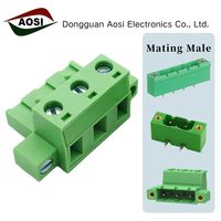 Bloque de terminales enchufable BLZ7.62/180B GMSTB-2.5/.-STF 2EDGKM con conector de acoplamiento de brida