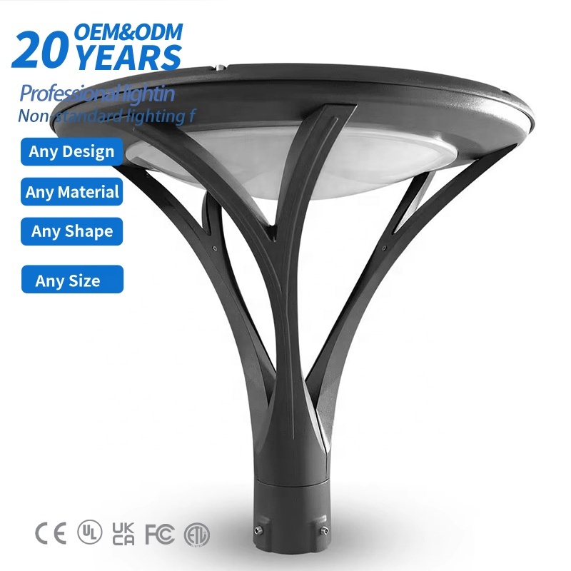 Die Cast Aluminum IP65 Rated 85-265V LED Decorative Landscape Pole Top Light for Garden Park & Road Use LED Courtyard Light