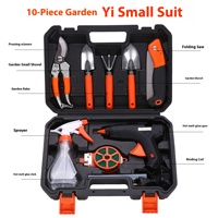 Ensemble d'outils de jardinage multi-usages OEM 10 pièces avec pelle, râteau, houe, cisailles et arrosoir en acier inoxydable 304 - Fournitures en boîte