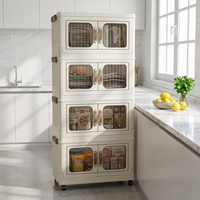 Armoire de rangement pliable de style nordique en PP de 75 cm, portes magnétiques doubles, écologique, organisation de la cuisine