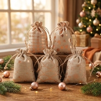 Pochettes cadeaux personnalisées en toile de jute avec cordon de serrage
