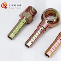 Raccords de sertissage pour flexibles hydrauliques haute pression, zingués, métriques et impériaux, en trois parties, accessoires de moulage hexagonal