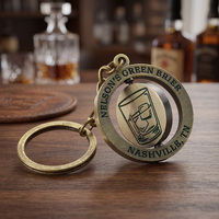 Porte-clés personnalisé de haute qualité avec logo, en alliage de zinc émaillé, laiton antique, porte-clés rotatif avec logo pour souvenir