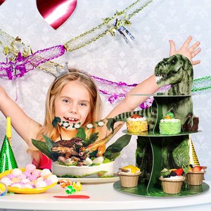 Kit per Festa di Compleanno a Tema Dinosauri con Decorazioni Jungle Dino e Striscione Personalizzato per il Primo Compleanno dei Ragazzi - Product Image 6
