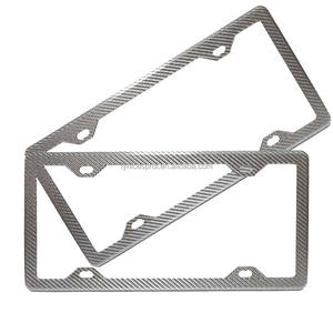 100% soporte de marco de placa de matrícula de coche de fibra de carbono <span class=keywords><strong>real</strong></span> dos agujeros - Product Image 6