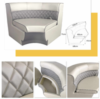 Siège-banc classique Allshine pour bateau ponton avec porte-gobelets aux coins, vinyle de qualité marine 71x68cm, garantie 1 an pour fournitures nautiques