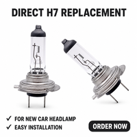 Bombilla Halógena H7 para Auto, 12V 55W, Temperatura de Color 3000K, 1550LM, para Autos Nuevos