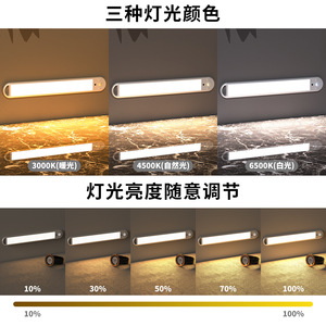 Bande lumineuse LED pour armoire T088, 30 cm, argent, contrôle par capteur, télécommande sans fil, auto-adhésive, bandes lumineuses intelligentes - Product Image 5