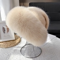 Premium femmes hiver seau chapeau décontracté chaud pêcheur casquette respirant imperméable laine mélange véritable fourrure de renard personnalisable pour