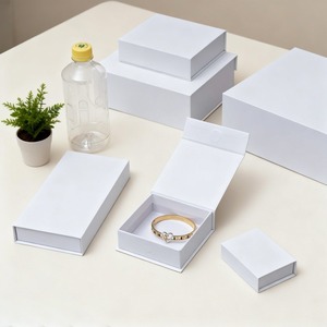 Custom White gift box square laminated waterproof paper universal <b>storage</b> box flip cover magnetic packaging box - Product Image 2
