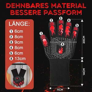 Gants de barbecue en aramide enduit de silicone certifiés EN407, résistants à la chaleur extrême 1472°F, pour la cuisson - Product Image 4