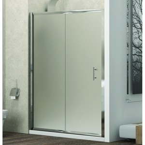 Kamalu KF5000 100cm Anti-calcare vetro satinato nicchia porta doccia senza cornice rettangolare vassoio impermeabile aspetto dritto ABS - Product Image 1