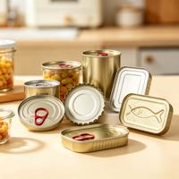 Capuchon de boîte de conserve en fer blanc écologique de 26 mm à ouverture facile avec revêtement PE de qualité alimentaire léger pour boissons gazeuses, bières, bouteilles et bocaux, logo OEM