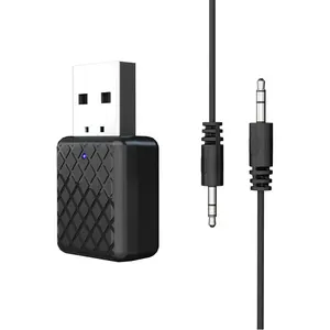 2 in 1 Wireless BT 5.0 Stereo Audio Receiver Transmitter 3.5mm AUX Adapter for TV PC Car Headset Music Speaker