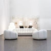 Lammfell-Kürbis-Chesterfield-Sofa-Set Dreisitzer für Kleine Wohnungen Internet-Trend Lässig Einfach Modern Leichter Luxus