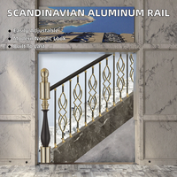 Balustrade en aluminium de style scandinave MEIXI, montage au sol, réglable, garantie 5 ans, pour escaliers d'hôtel