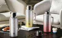 Set Hadiah Bisnis Modern Berkualitas Tinggi 27oz, Botol Air Titanium, Mug Perjalanan, Tumbler Vakum, Kompartemen Teh Terisolasi, Dilengkapi Pegangan