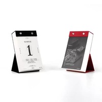 Calendrier de bureau à rabat sur mesure avec support triangulaire en papier, fabricant de calendriers de table personnalisés pour la promotion