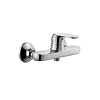 Robinet de salle de bain mural monocommande en laiton chromé poli avec cartouche céramique CE pour douche et baignoire