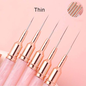 Pinceau à liner pour ongles avec manche en acrylique rose, poils fins en nylon de 6 mm à 18 mm, outil de dessin de lignes fines pour la manucure - Product Image 2