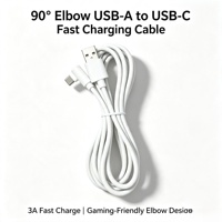 Câble coudé Type-C Togudu T-238 à 90 degrés, charge rapide 2A, synchronisation des données 480 Mbps, PVC, pour jeux, en forme de L, pour téléphone portable, 1m-3m