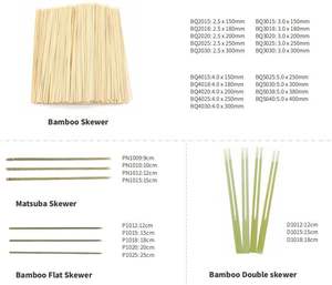 Brochettes en bambou naturel de 15 cm et 18 cm, brochettes pour <span class=keywords><strong>barbecue</strong></span>, grillades, kebab, rôtissage, fête, pack de bâtonnets - Product Image 4